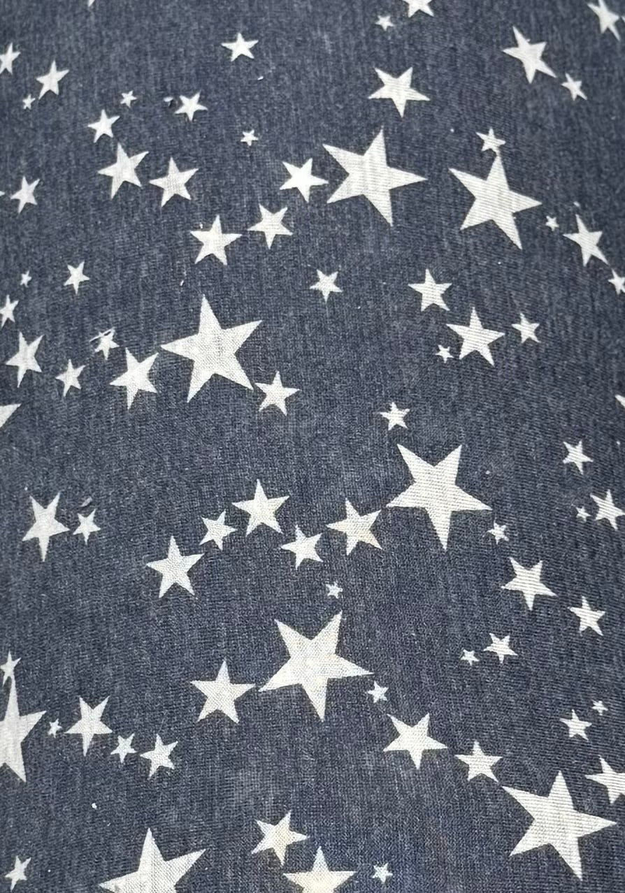 Fabric by the Yard - Printed Knit - Blue / White