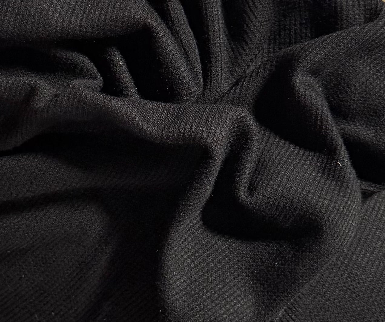 Fabric by the Yard - Thermal Knit - Black