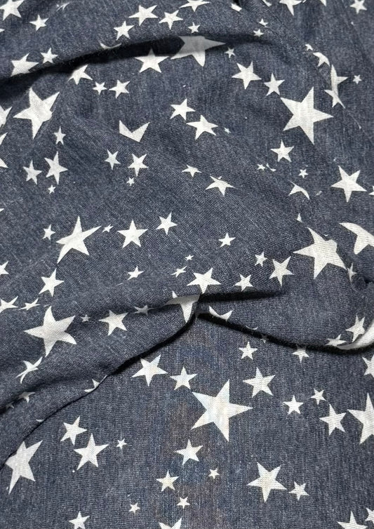 Fabric by the Yard - Printed Knit - Blue / White