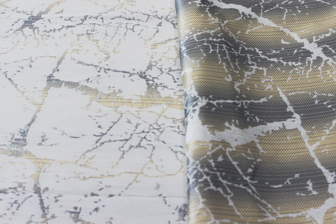 Fabric by the Yard - Alabaster - White / Silver