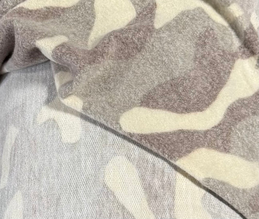 Fabric by the Yard - Printed French Terry - Brown