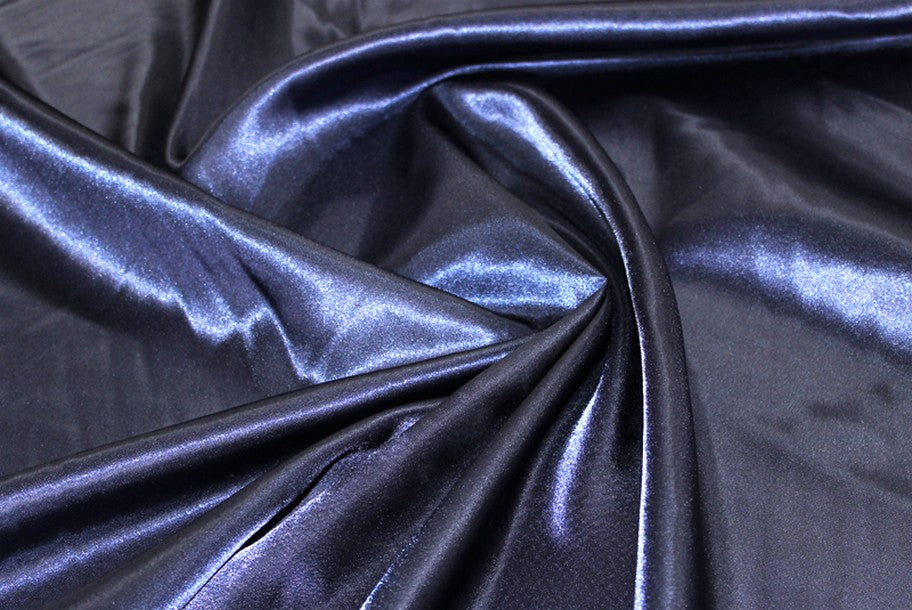 Fabric by the Yard - Bridal Satin - Navy