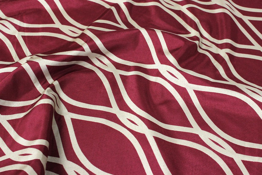 Fabric by the Yard - Eliptical Jacquard - Burgundy