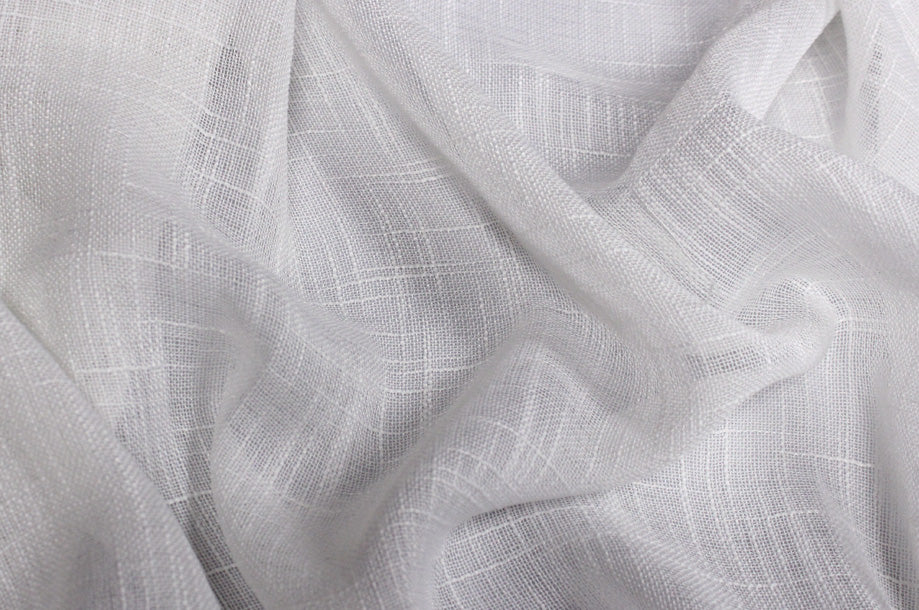 Fabric by the Yard - Faux Sheer Linen - White