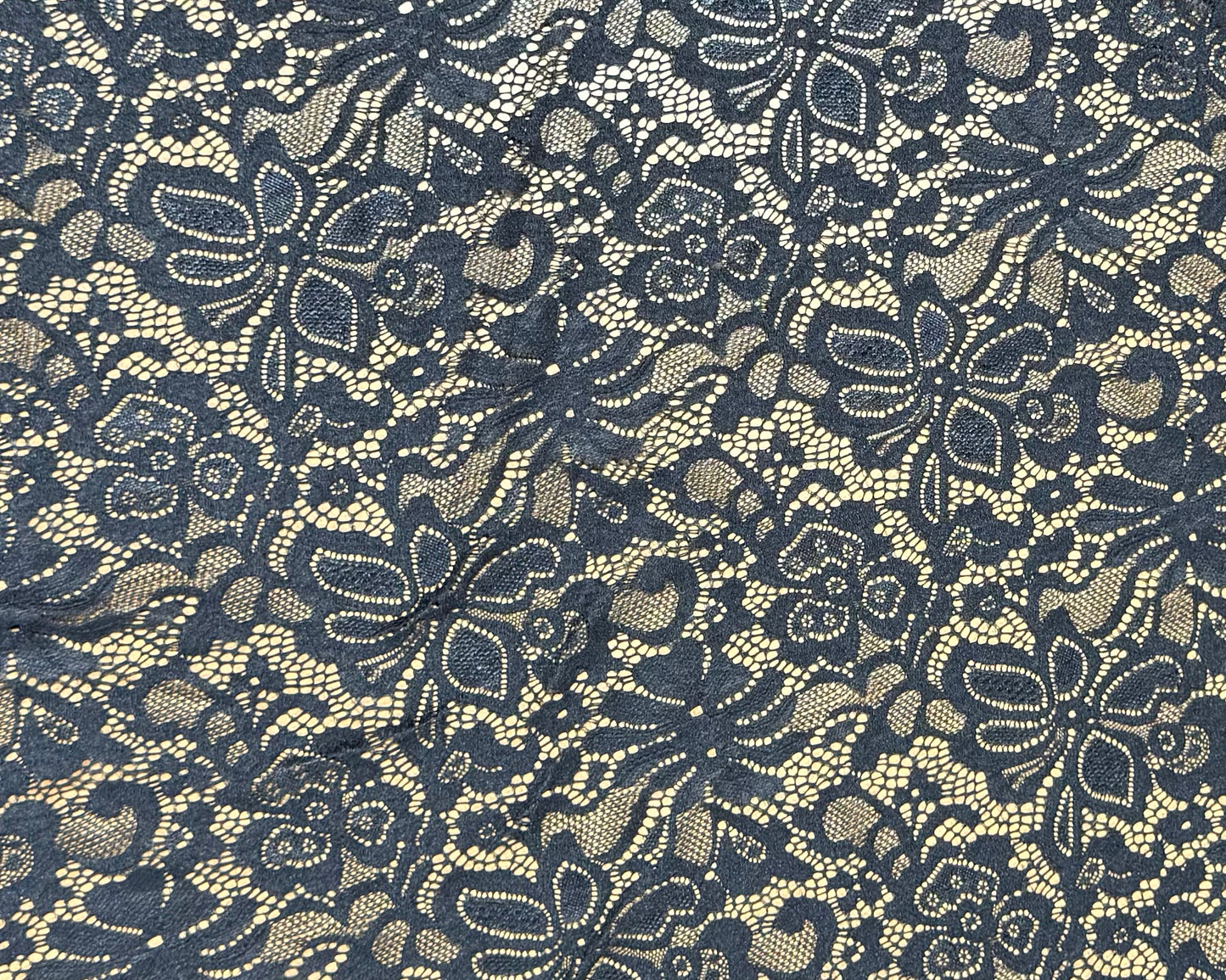 Fabric by the Yard - Lace Stretch - Black