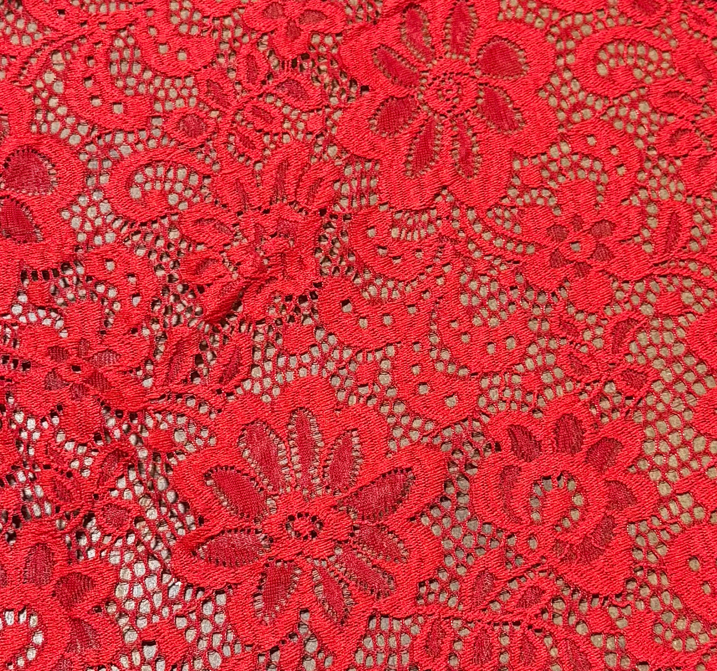 Fabric by the Yard - Stretch Lace 4-Way - Red