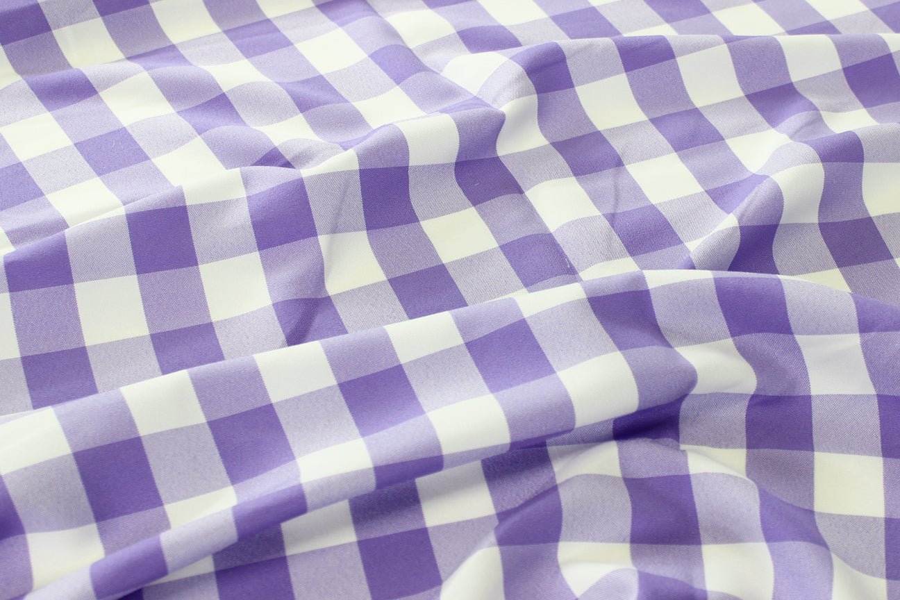 Fabric by the Yard - Gingham Poly Picnic Checkers - Lilac