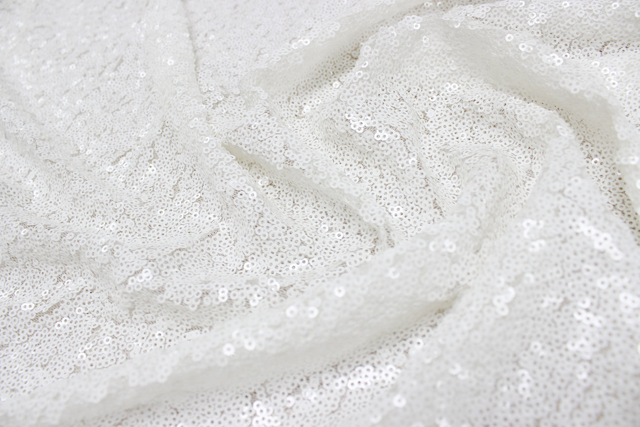 Fabric by the Yard - Glitz Sequins - White