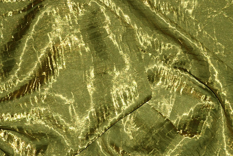 Fabric by the Yard - Iridescent Crushed Satin - Olive