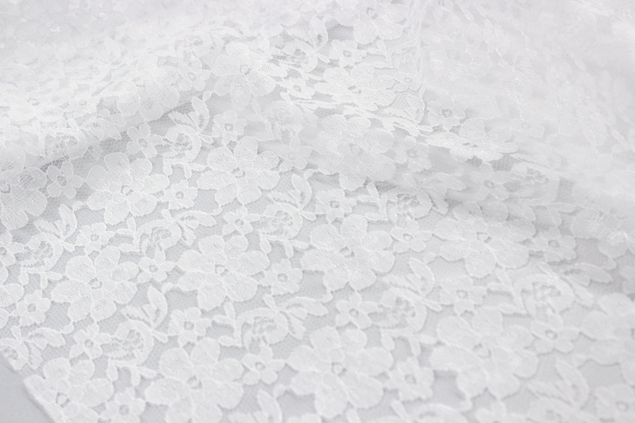 Fabric by the Yard - Rachelle Lace - White