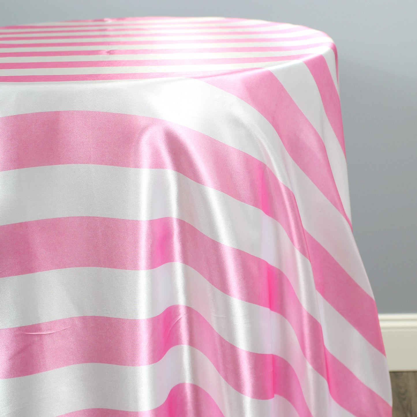 Fabric by the Yard - Striped Print Charmeuse - Pink