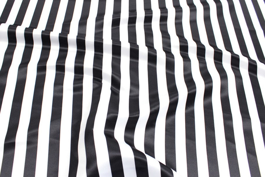 Fabric by the Yard - Striped Print Lamour - Black & White - 1 inch