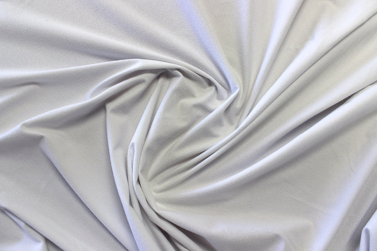 Fabric by the Yard - Velour - White