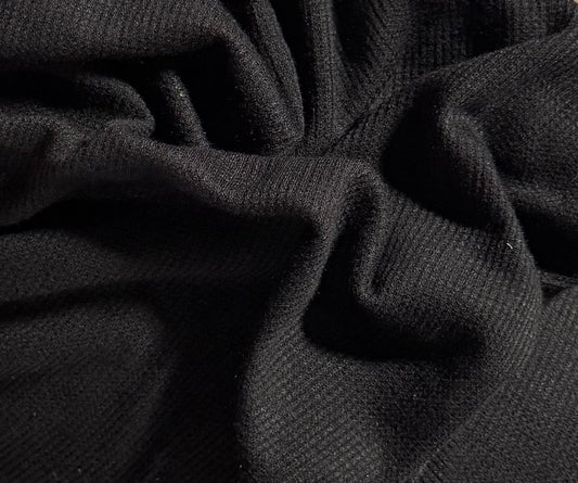 Fabric by the Yard - Thermal Knit - Black