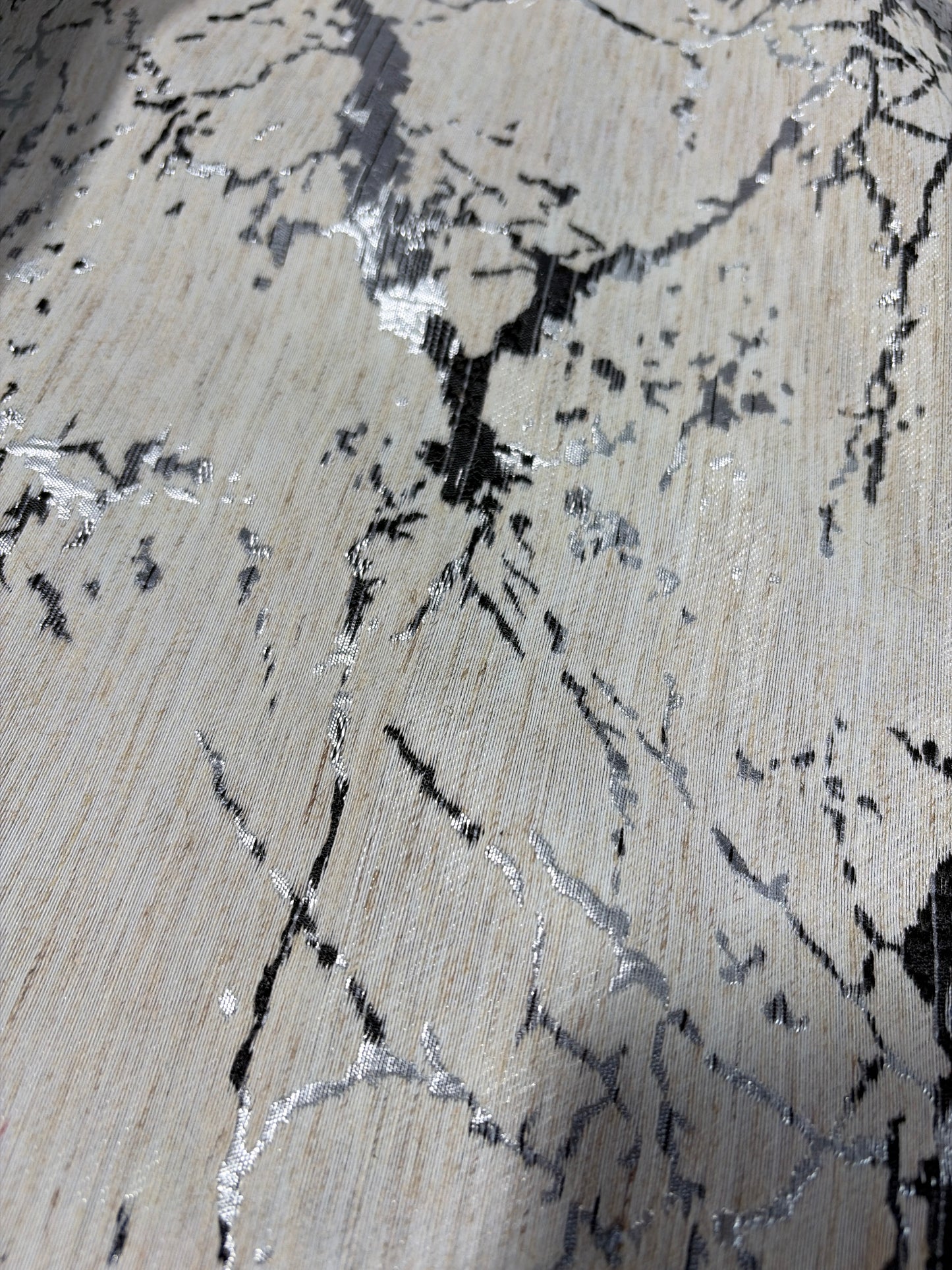 Fabric by the Yard - Alabaster - Black / Silver