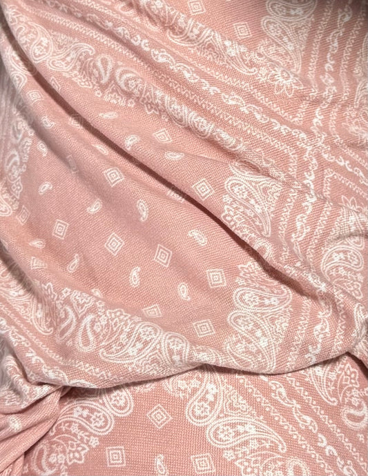 Fabric by the Yard - Brushed Printed Jersey - Pink