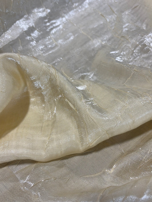 Fabric by the Yard - Iridescent Crush - Light Yellow