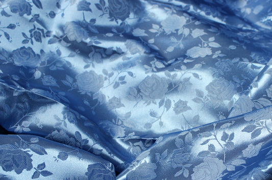Fabric by the Yard - Brocade Satin - Copen