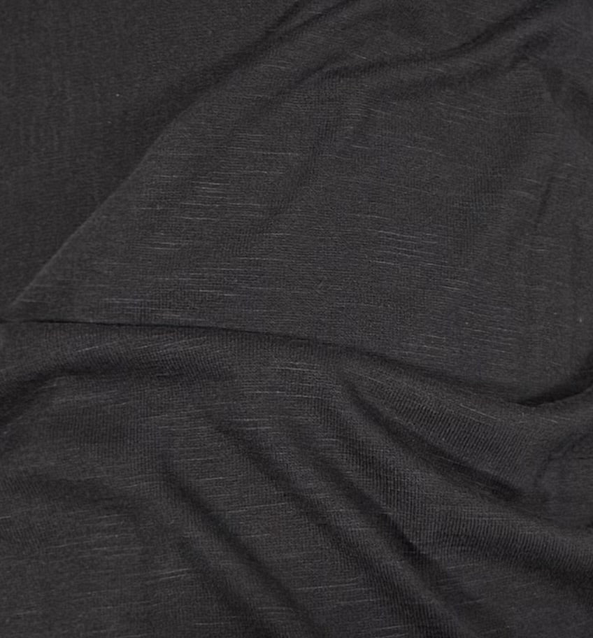Fabric by the Yard - Slub Jersey - Black