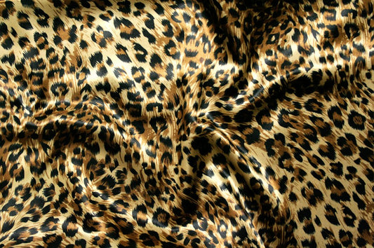 Fabric by the Yard - Cheetah Print Charmeuse - Large Print