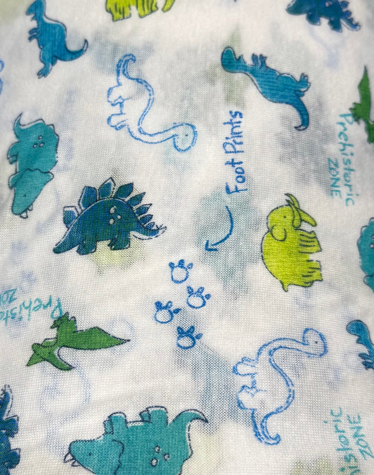 Fabric by the Yard - Printed Knit - White / Blue / Green