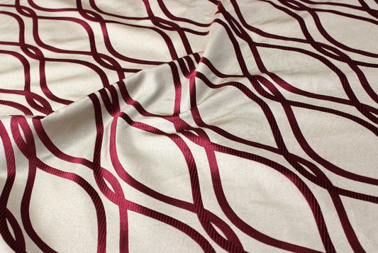 Fabric by the Yard - Eliptical Jacquard - Burgundy