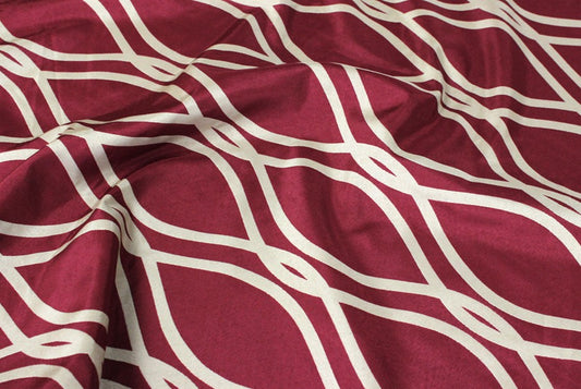 Fabric by the Yard - Eliptical Jacquard - Burgundy