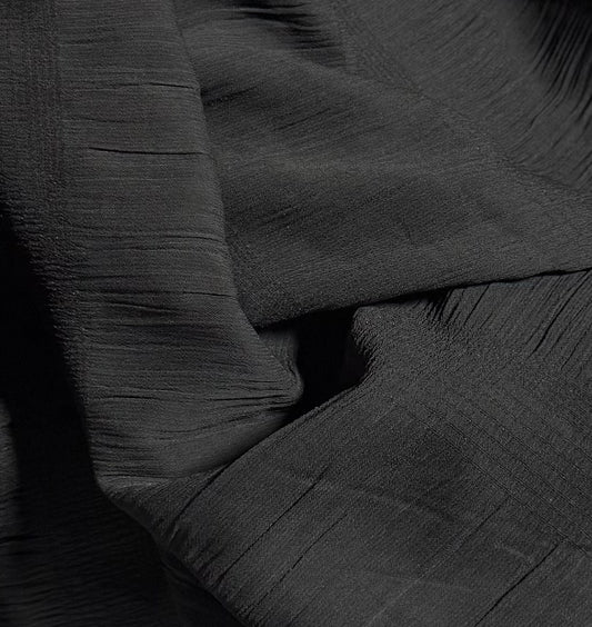Fabric by the Yard - Plisse Chiffon  - Black