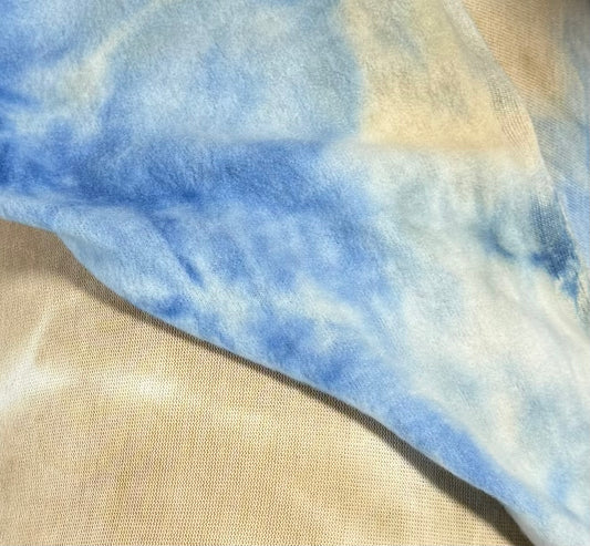 Fabric by the Yard - Brushed Jersey - Blue / Taupe