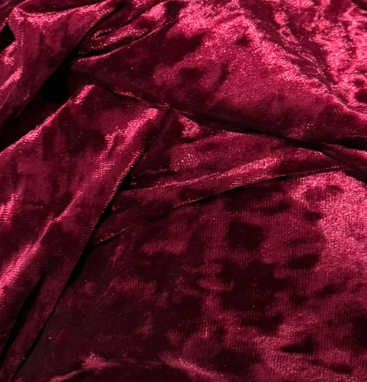 Fabric by the Yard - Ice Velvet - Burgundy