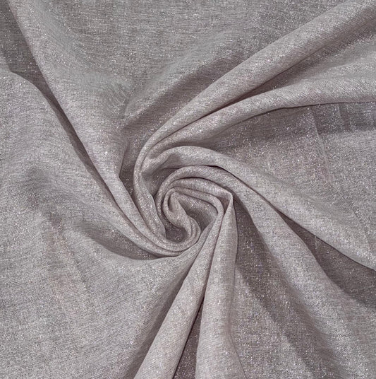 Fabric by the Yard - Metallic Faux Linen - Blush
