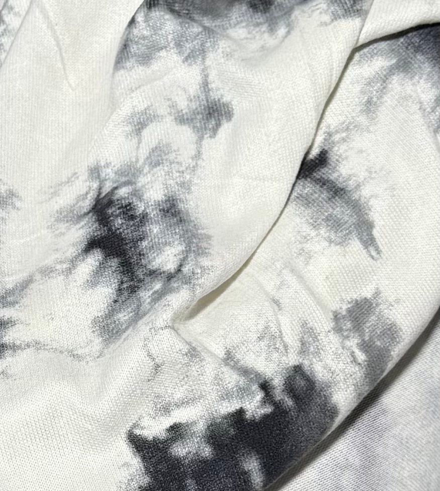 Fabric by the Yard - Brushed Printed Jersey - Black / White