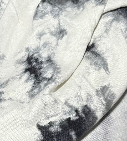 Fabric by the Yard - Brushed Printed Jersey - Black / White