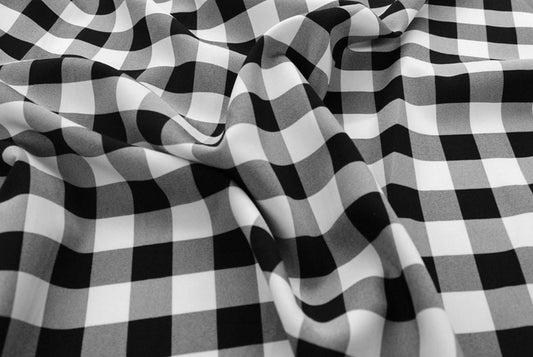Fabric by the Yard - Gingham Poly Picnic Checkers - Black