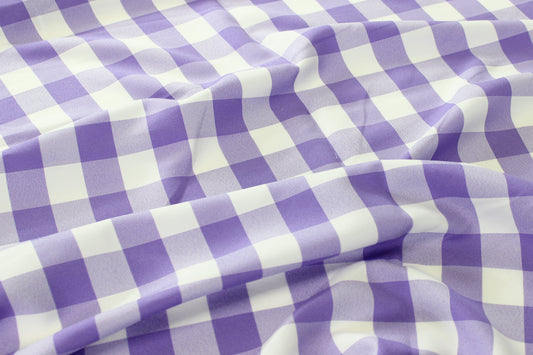 Fabric by the Yard - Gingham Poly Picnic Checkers - Lilac