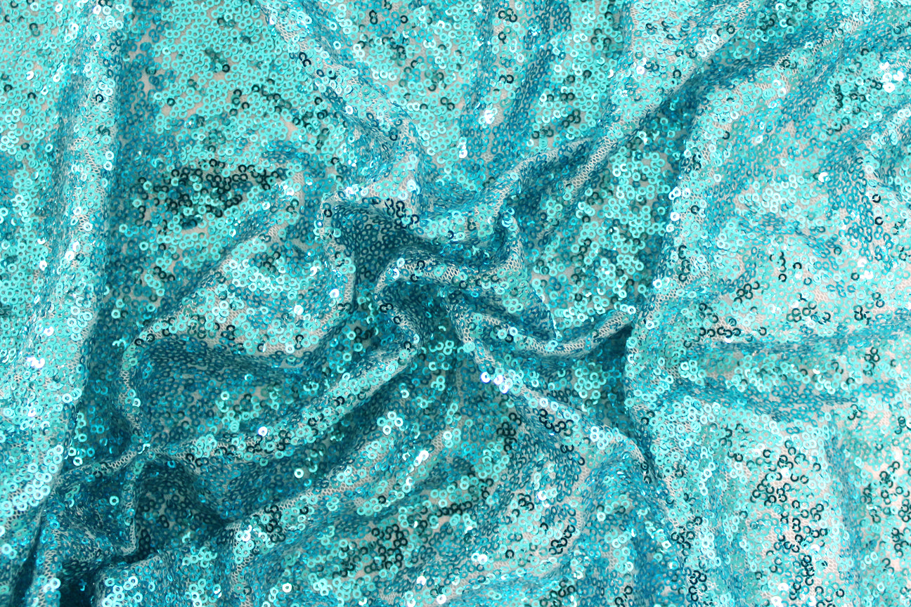 Fabric by the Yard - Glitz Sequins - Aqua