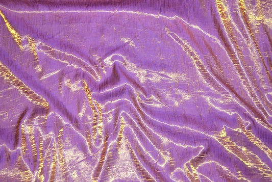 Fabric by the Yard - Iridescent Crushed Satin - Gold / Violet