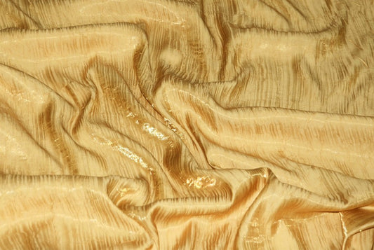 Fabric by the Yard - Iridescent Crushed Satin - Light Gold
