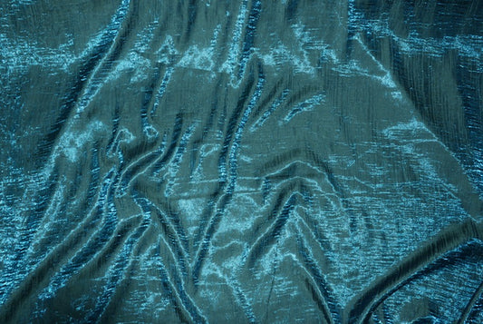 Fabric by the Yard - Iridescent Crushed Satin - Teal