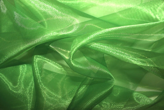 Fabric by the Yard - Mirror Organza - Flag Green