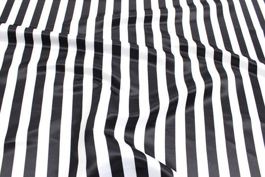 Fabric by the Yard - Striped Print Lamour - Black & White - 1 inch