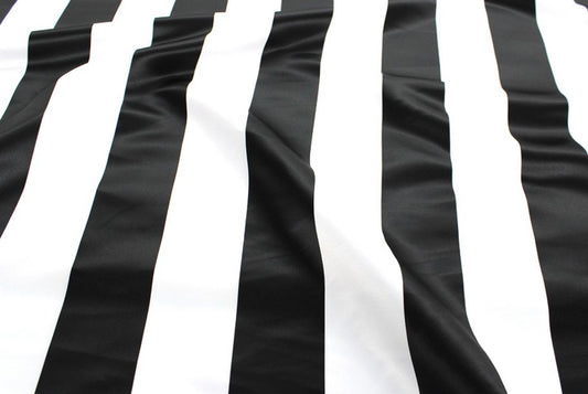 Fabric by the Yard - Striped Print Lamour - Black & White - 3.5 inch