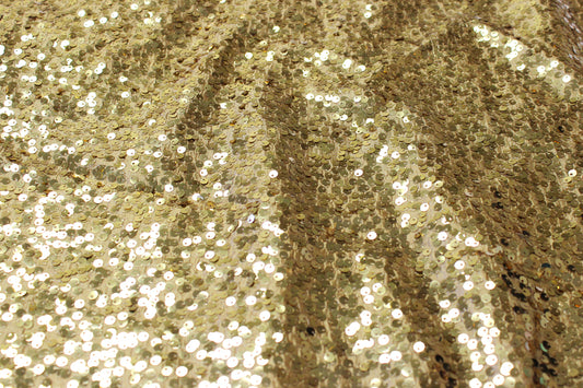 Fabric by the Yard - Taffeta Sequins Embroidery - Gold