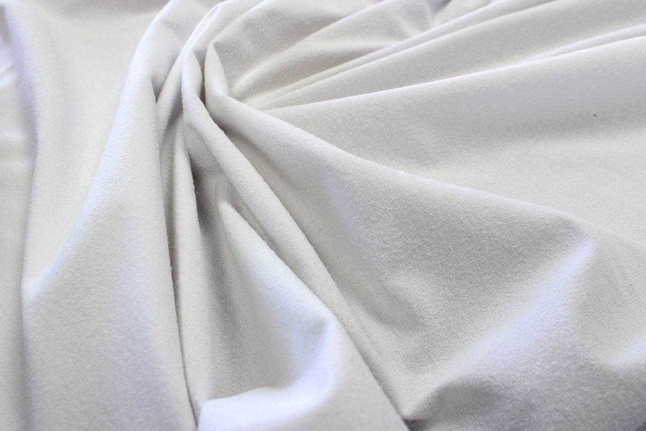 Fabric by the Yard - Velour - White