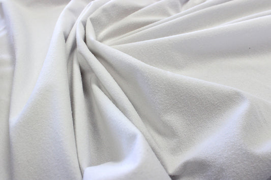 Fabric by the Yard - Velour - White